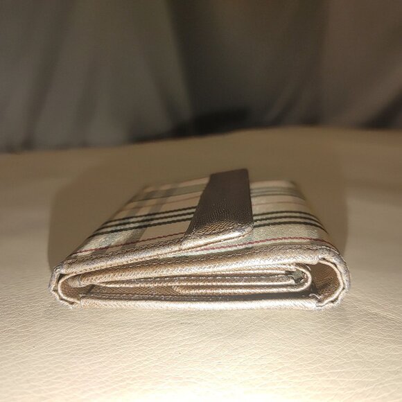 Burberry Nova Wallets Vintage Checkered Brown Coin Pouch Tri Fold Card Slots - Picture 16 of 16
